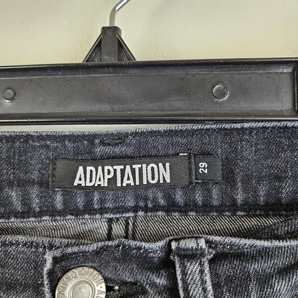 Adaptation Hi-Rise Kick Flare Crop Jean Black Distressed Size 29 - Picture 5 of 9